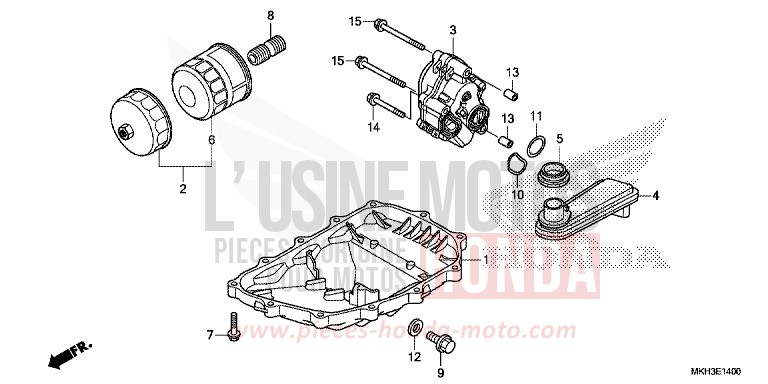 OIL PAN/OIL PUMP for X-ADV 750 GRAND PRIX RED (R380) from 2019